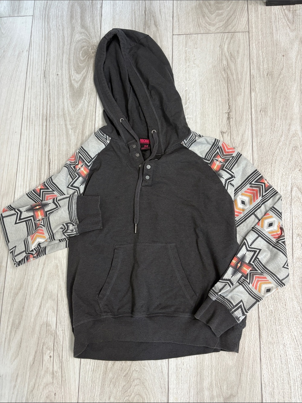 Aztec rock & roll denim hoodie